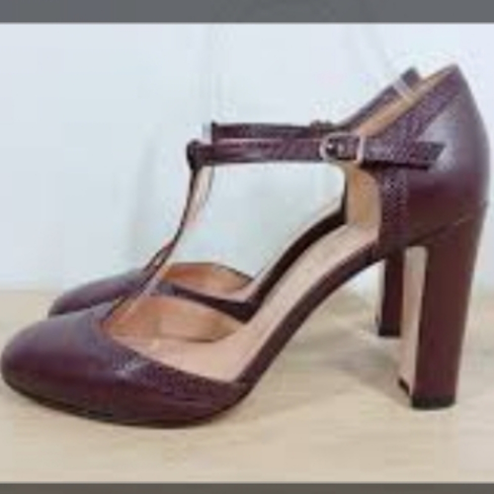 Brooks Brothers Women's Shoes Pumps Brown T-Strap Heels Size 7.5